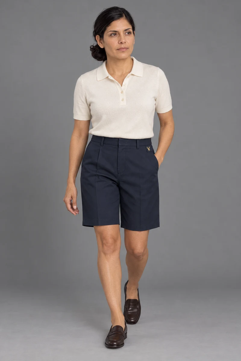 STILL Women's Gallery Tailored Bermuda in Ink Navy, view 1