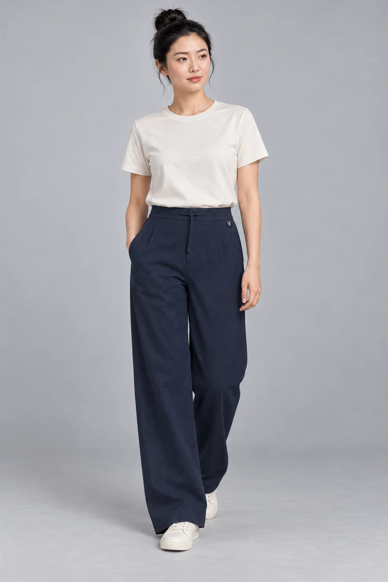 CITY SIGNAL Women's Axis Drawcord Trouser in Ink Navy, view 1