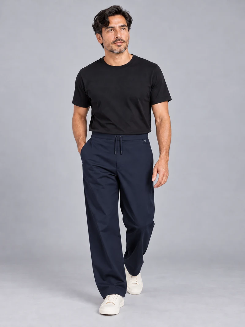 CITY SIGNAL Men's Axis Drawcord Trouser in Ink Navy, view 1