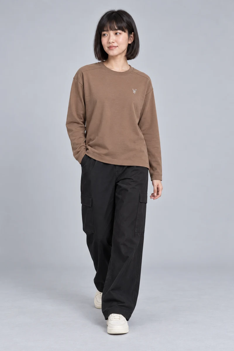 CITY SIGNAL Women's Crossline Long Tee in Clay, view 1