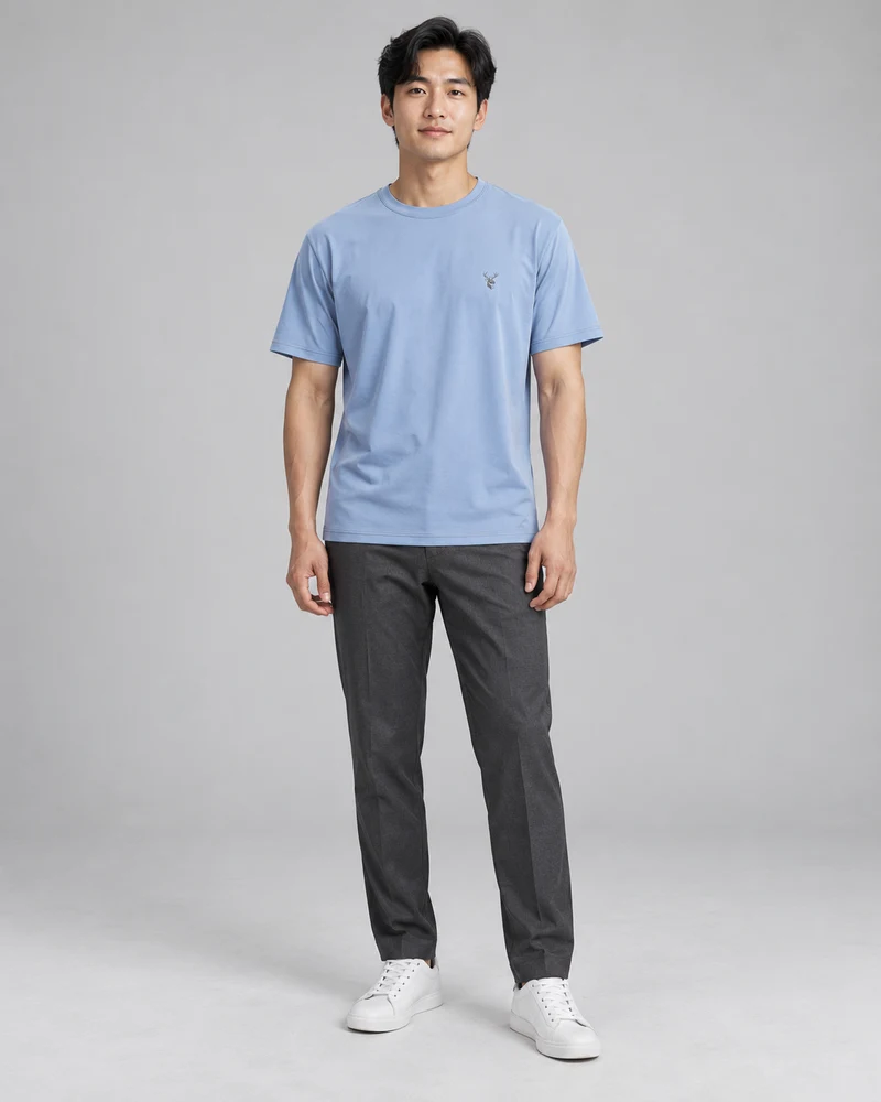 Signature T-shirt in Pale Blue, front view
