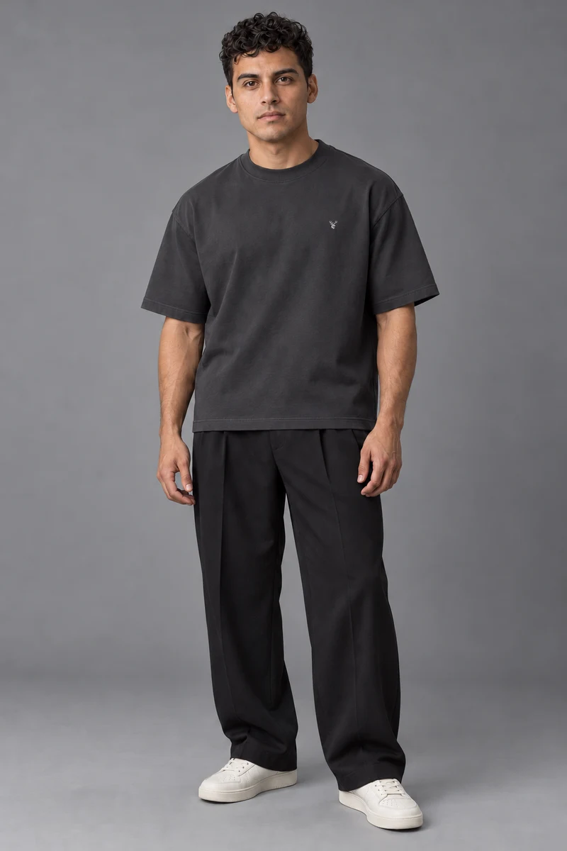 CITY SIGNAL Men's Block One Box Tee in Charcoal, view 1