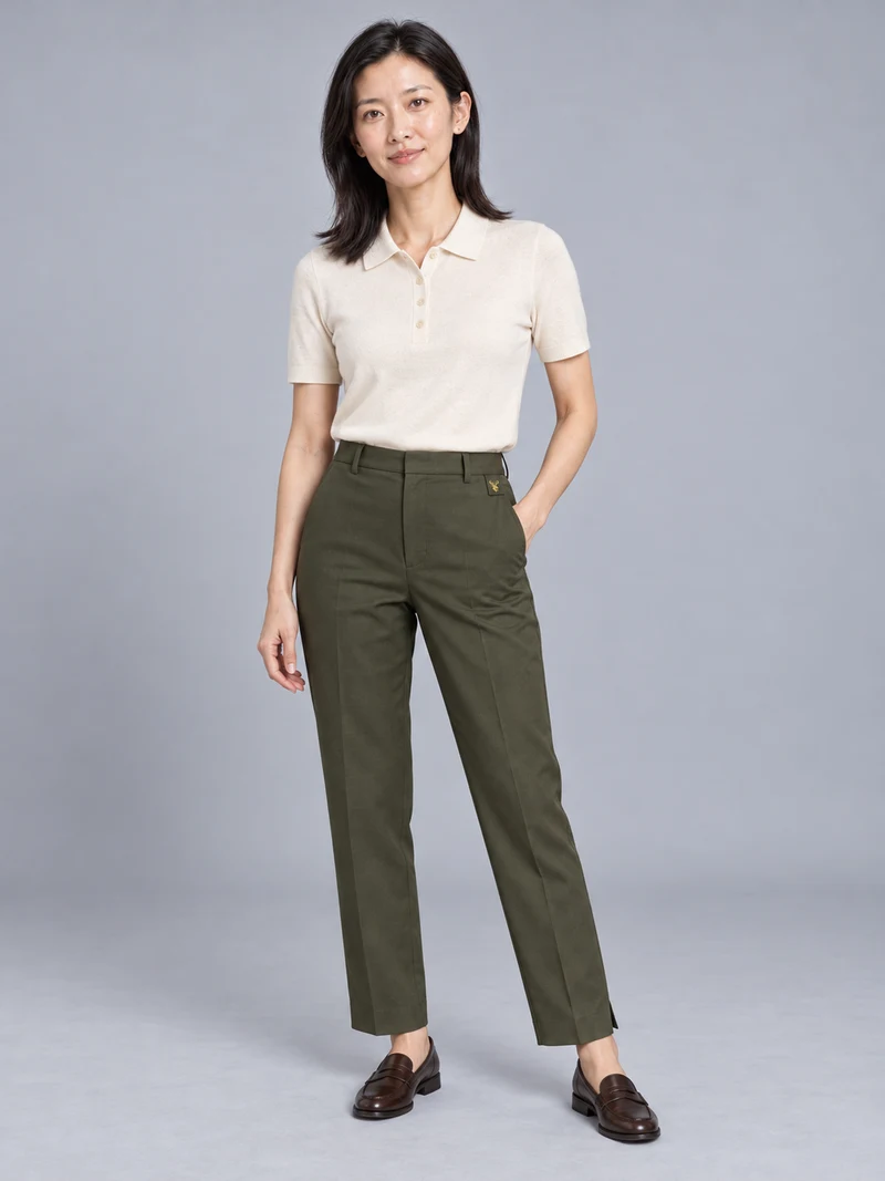STILL Women's Quiet Ankle Trouser in Dark Olive, view 1