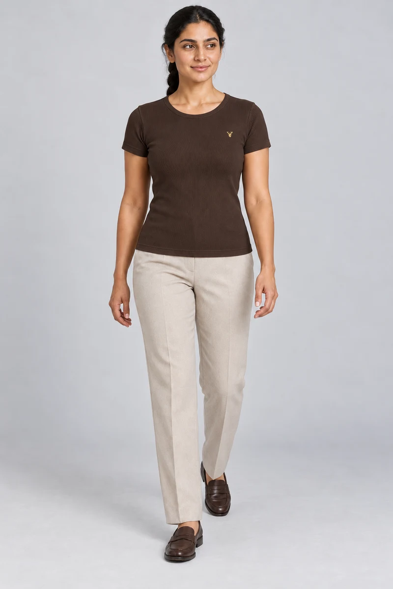 STILL Women's Contour Rib Tee in Espresso, view 1