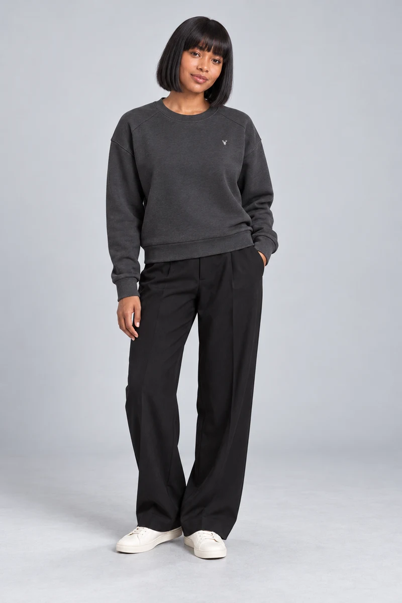 CITY SIGNAL Women's Axis Panel Sweat in Charcoal, view 1