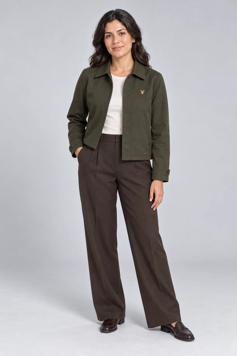 STILL Women's Gallery Short Jacket in Dark Olive, view 1