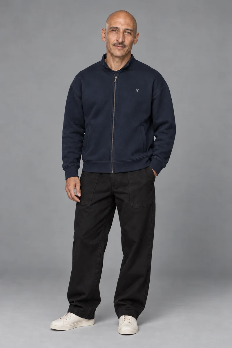 CITY SIGNAL Men's Axis Zip Sweat in Ink Navy, view 1