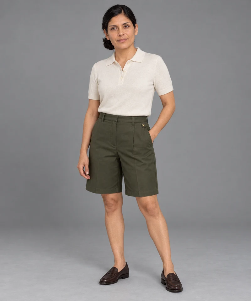 STILL Women's Gallery Tailored Bermuda in Dark Olive, view 1