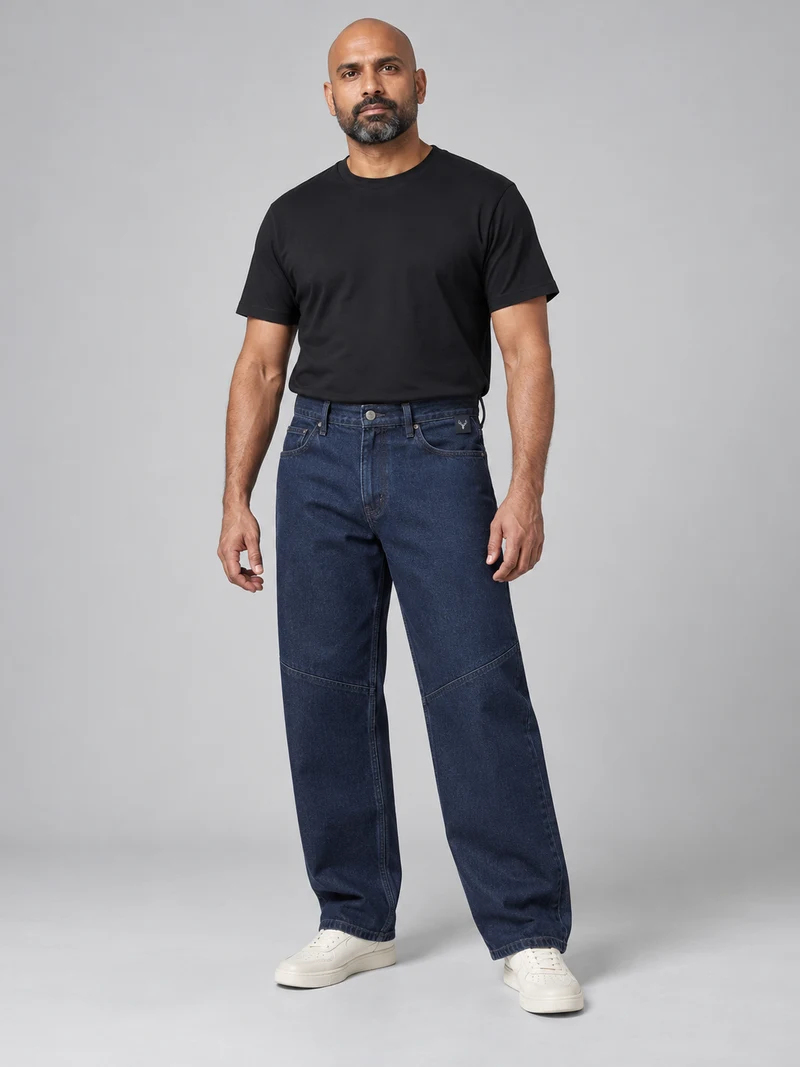 CITY SIGNAL Men's Crossline Panel Jean in Deep Indigo, view 1
