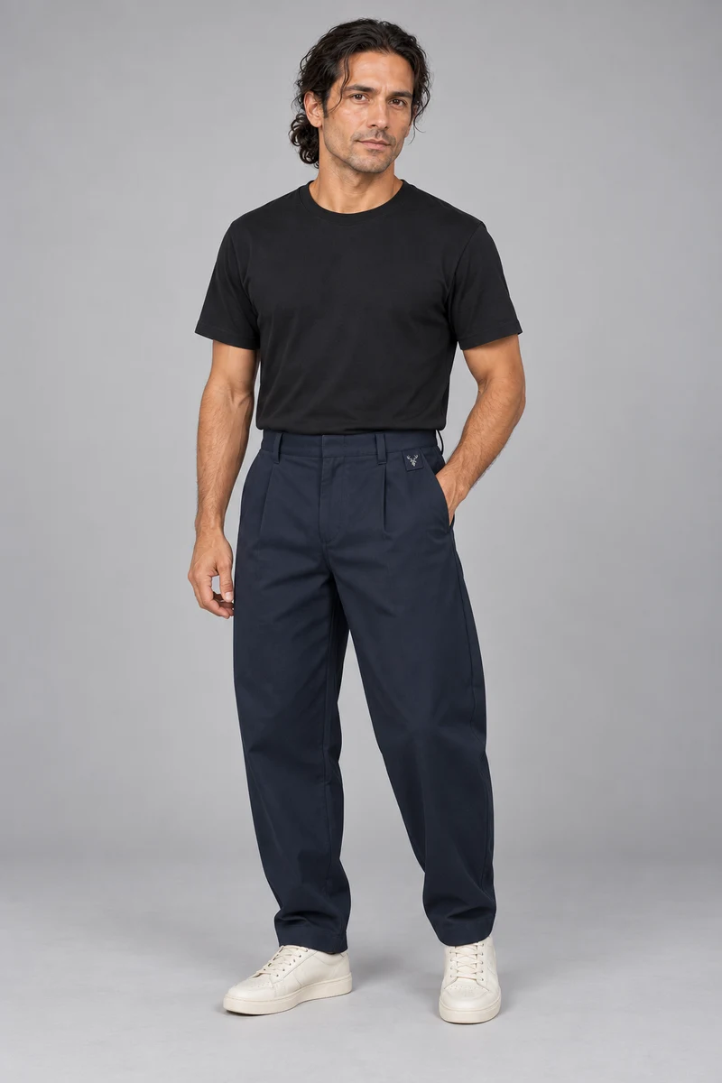 CITY SIGNAL Men's Arc Barrel Trouser in Ink Navy, view 1