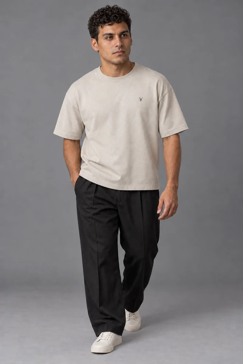 CITY SIGNAL Men's Block One Box Tee in Bone, view 1