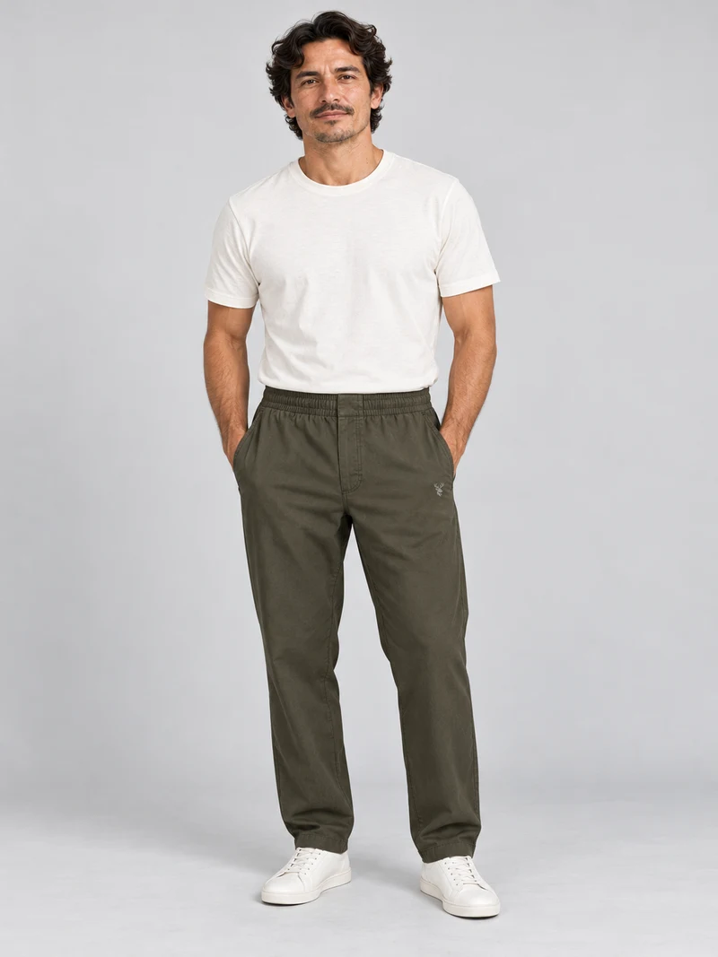 Fathom Gusset Pant in Dark Olive, front view