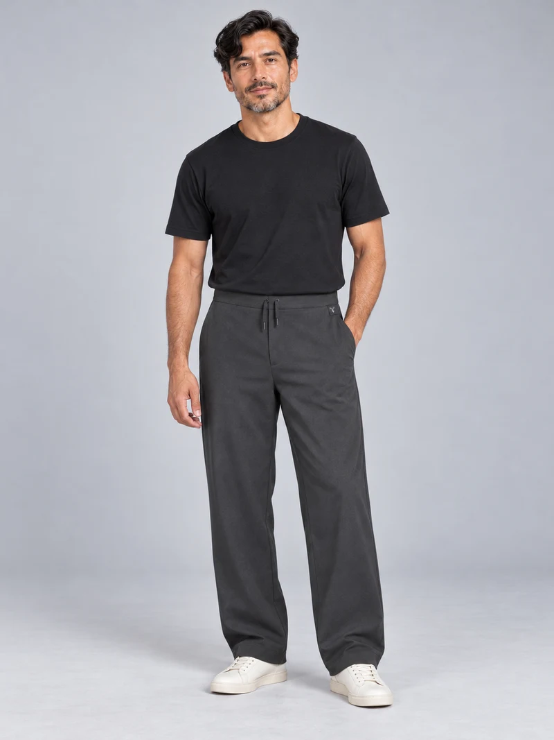 CITY SIGNAL Men's Axis Drawcord Trouser in Charcoal, view 1