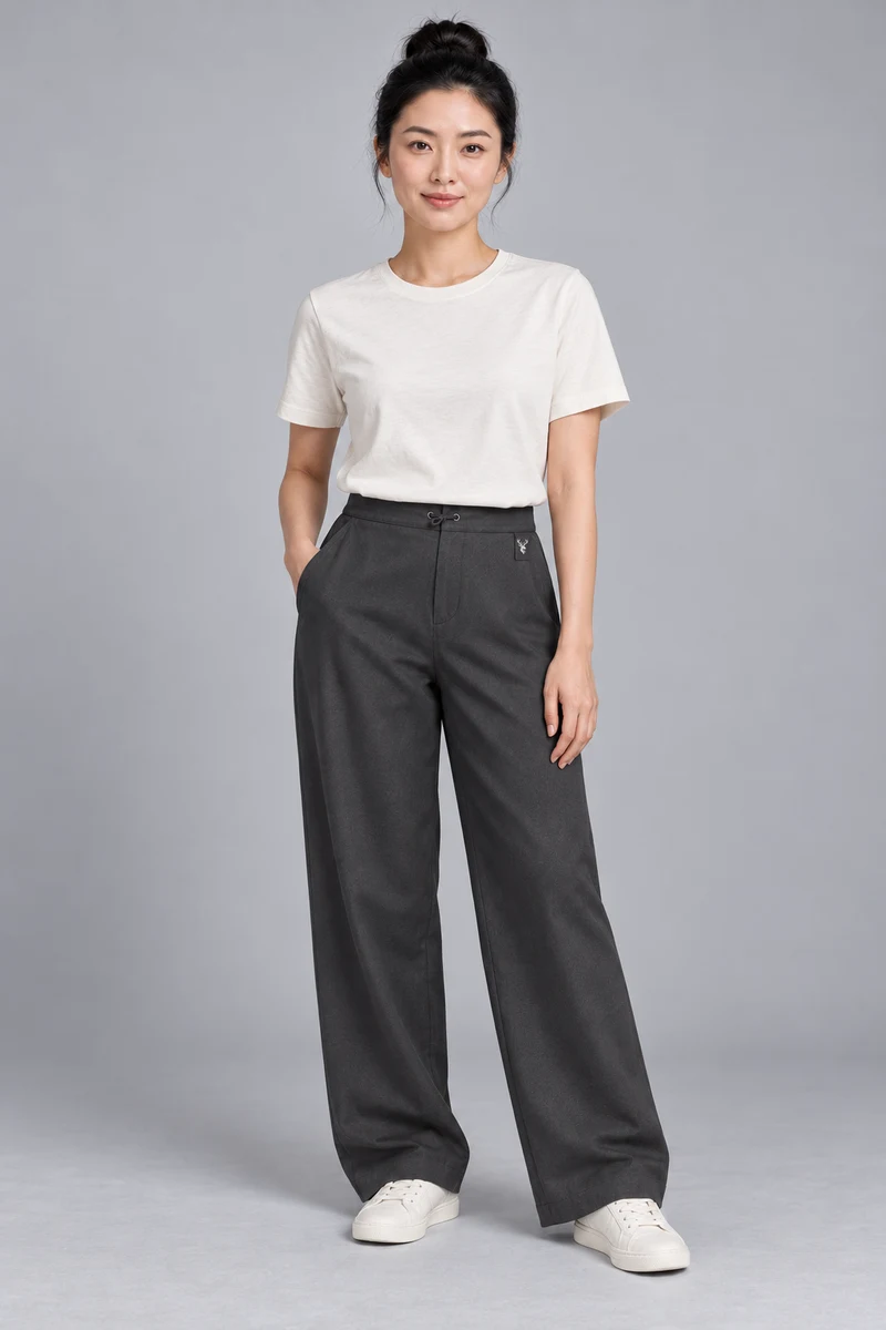 CITY SIGNAL Women's Axis Drawcord Trouser in Charcoal, view 1
