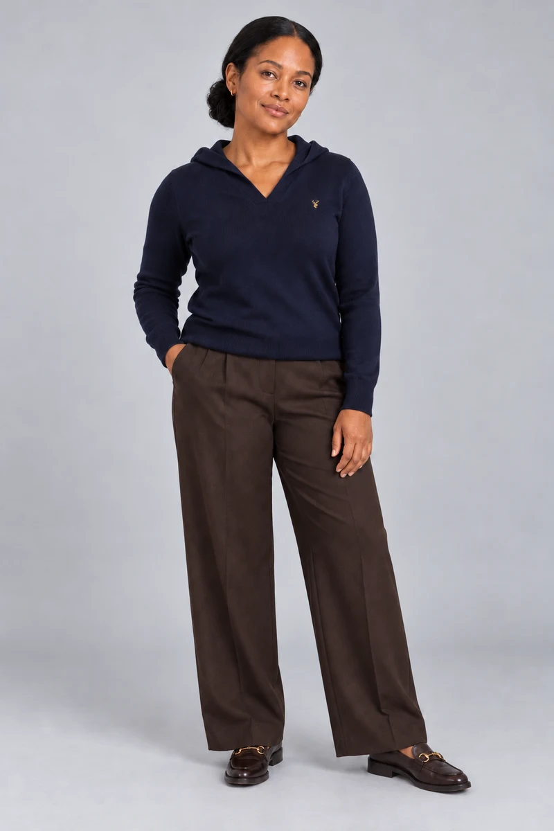 STILL Women's Air Line Hooded Knit in Ink Navy, view 1