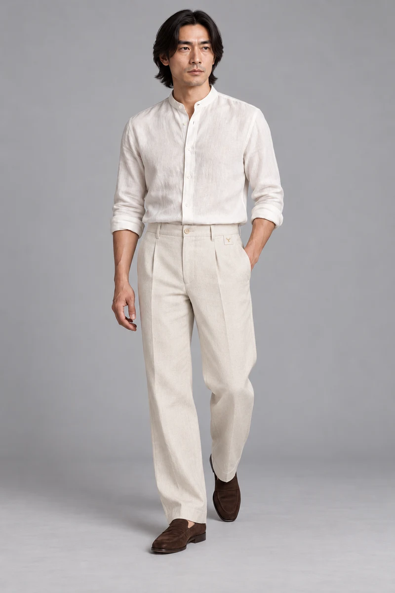 STILL Men's Air Line Trouser in Soft White, view 1