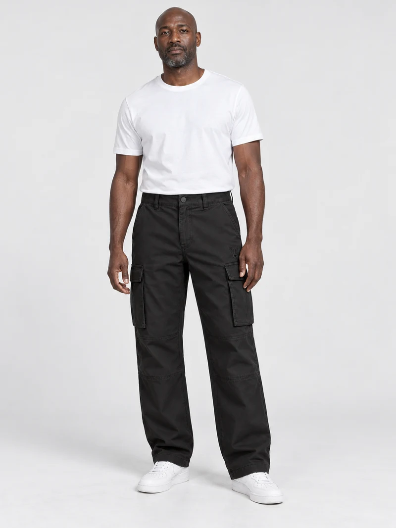 Unisex Field Relaxed Cargo in Black, front view