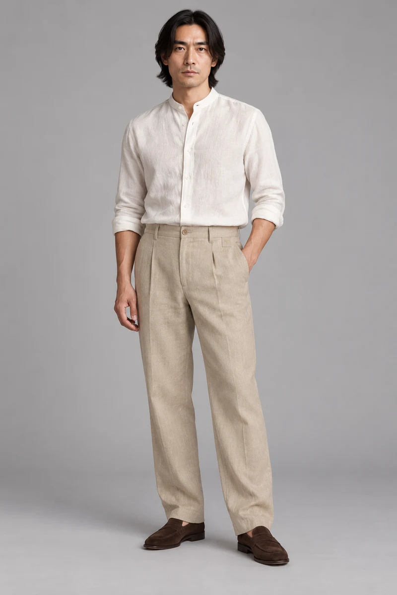 STILL Men's Air Line Trouser in Flax, view 1