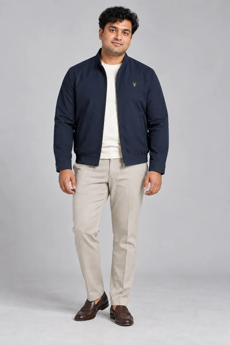STILL Men's Aperture Zip Blouson in Ink Navy, view 1