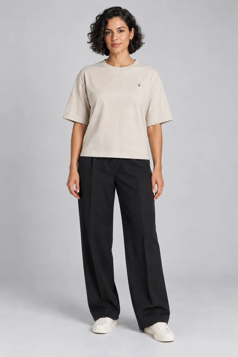 CITY SIGNAL Women's Block One Short Tee in Bone, view 1