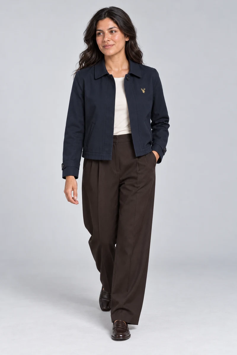STILL Women's Gallery Short Jacket in Ink Navy, view 1