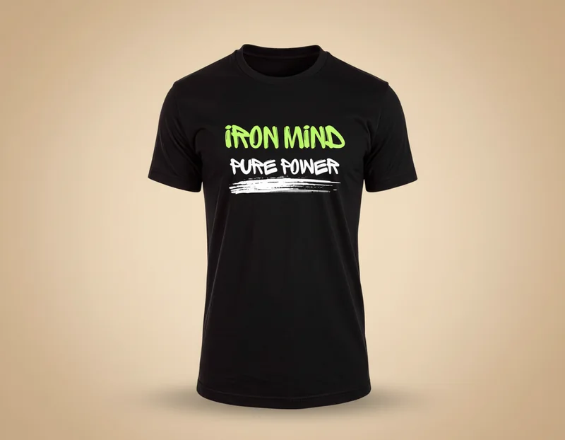 Iron Mind Pure Power Tee in Black, front view
