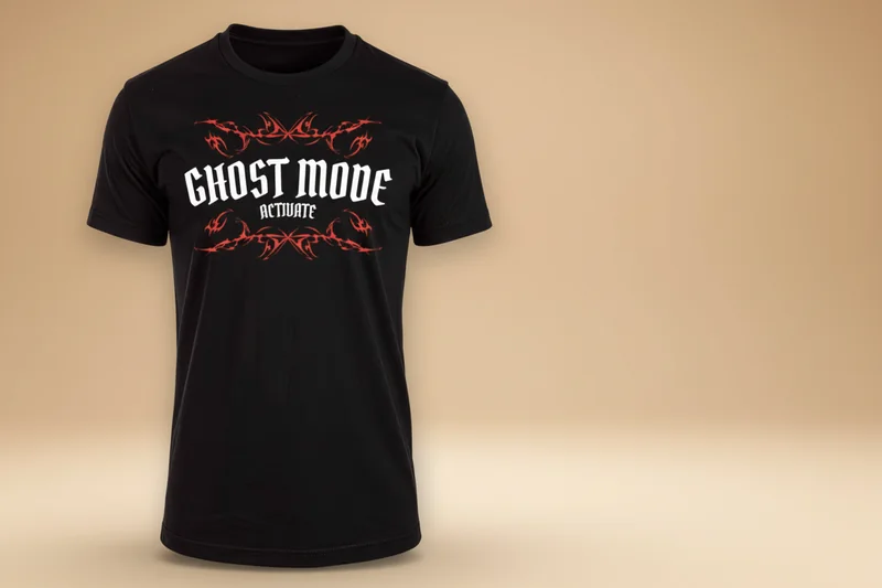 Phantom Mode Activated Tee in Black, front view
