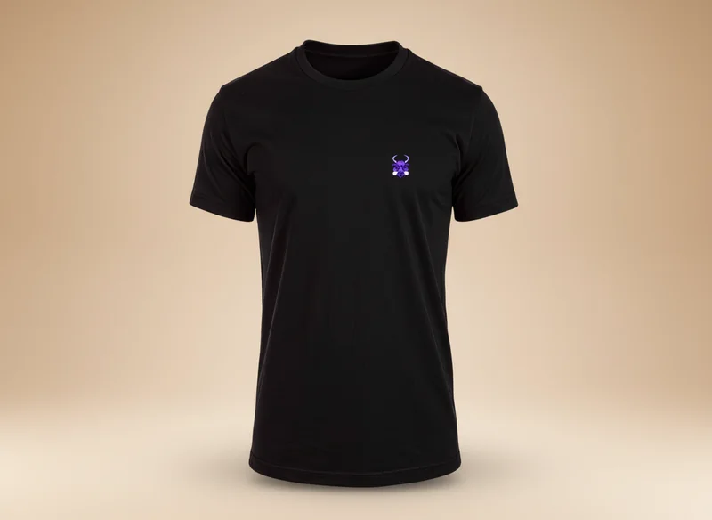 Obsidian Emblem Tee in Black, front view