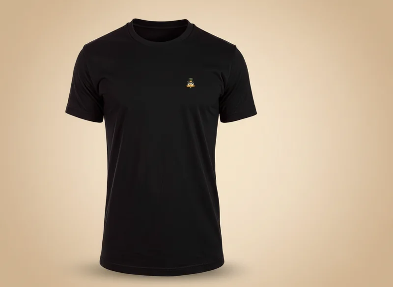Sovereign Black Emblem Tee in Black, front view