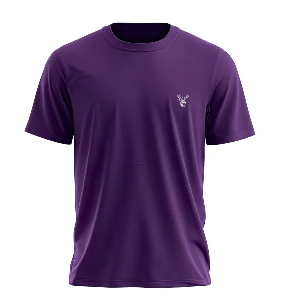 Signature T-shirt in Plum, front view