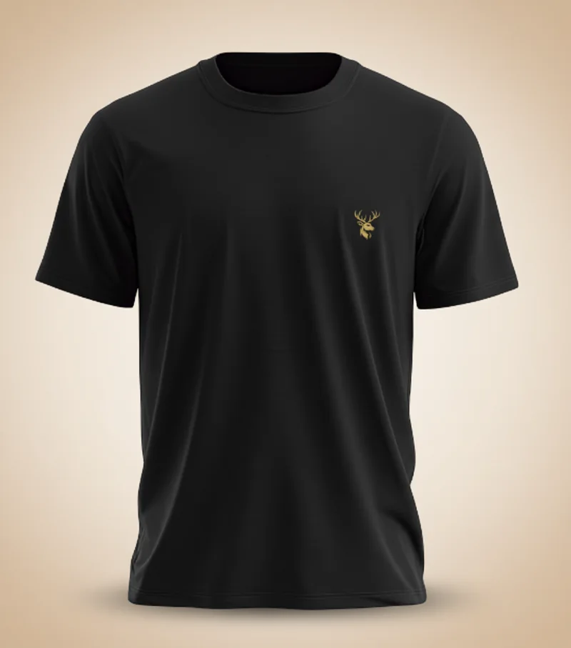 Signature T-shirt in Black, front view