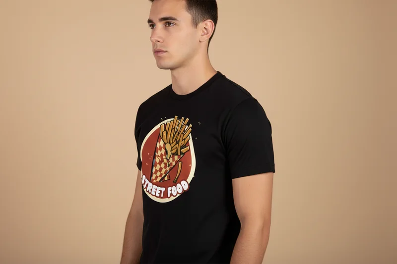 Urban Delights Graphic Tee in Onyx Black, front view