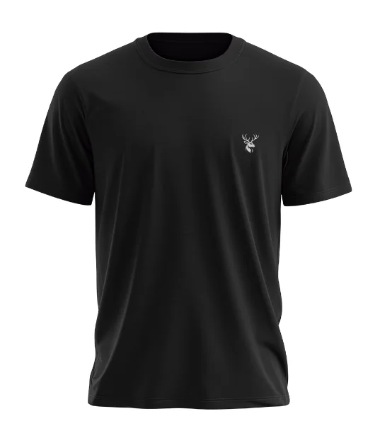 Signature T-shirt in Black, front view