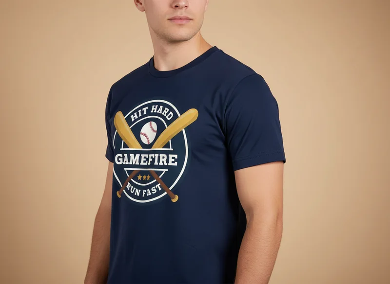 Gamefire Grand Slam Tee in Dark Blue, front view