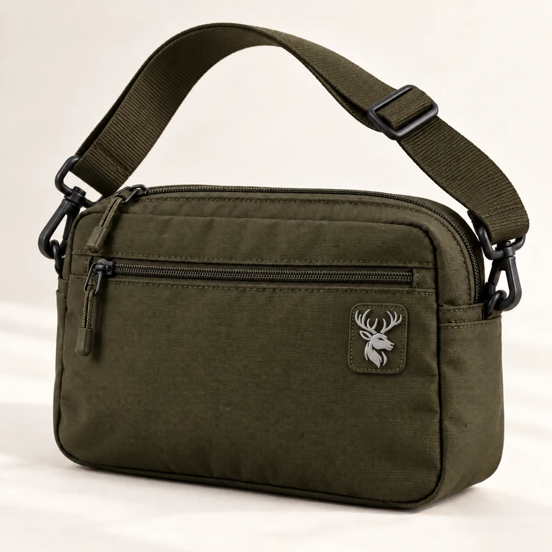 Arc Crossbody — Dark Olive in Dark Olive, front view