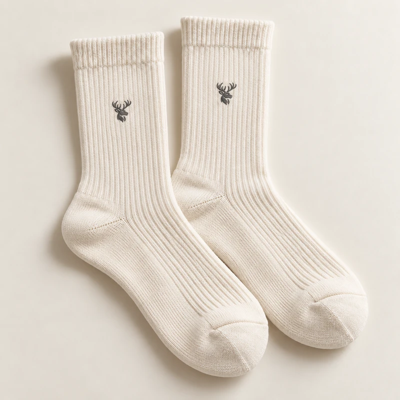 Interval Crew Socks — Off-White, Front view