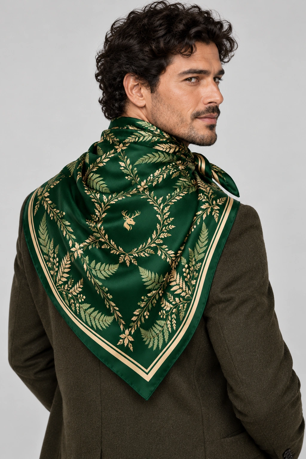 Fern Trellis Scarf 90, On-model back view