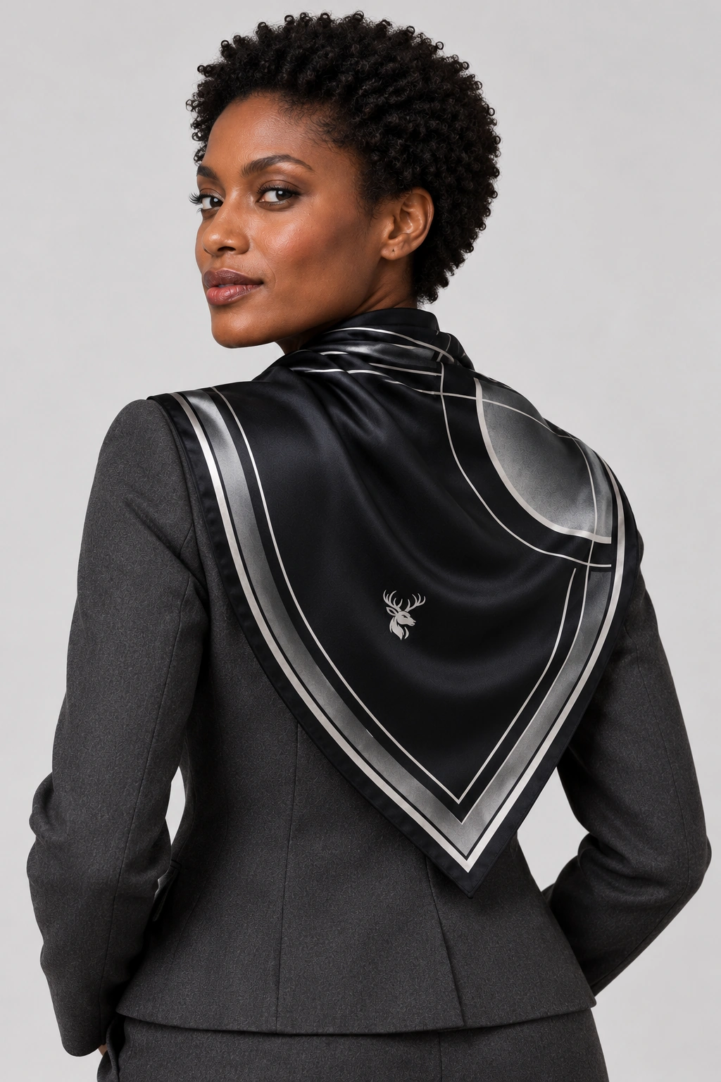 Eclipse Frame Scarf 90, On-model back view