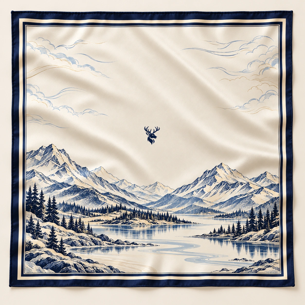 Ivory Contour Scarf 90, Front view