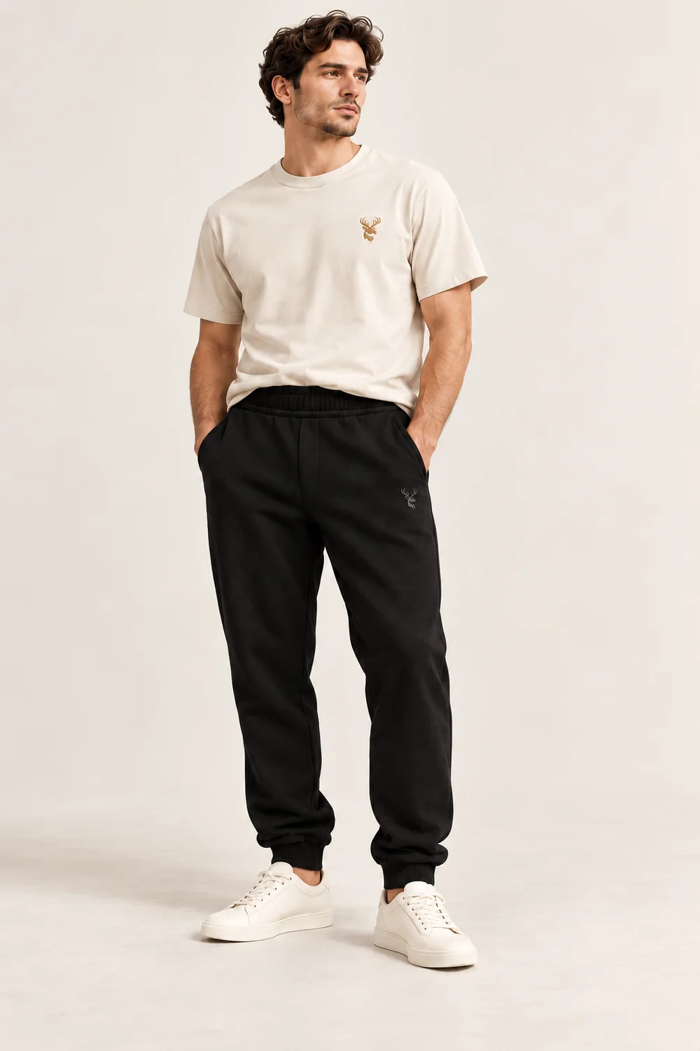 Men's Anchor Heavyweight Sweatpant — Black, On-model view