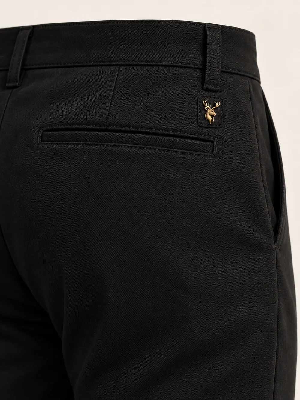 Men's Avenue Casual Trouser — Black, Detail view