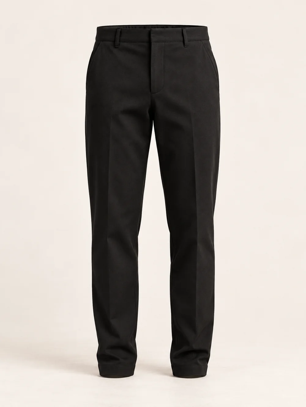Men's Avenue Casual Trouser — Black in Black, front view