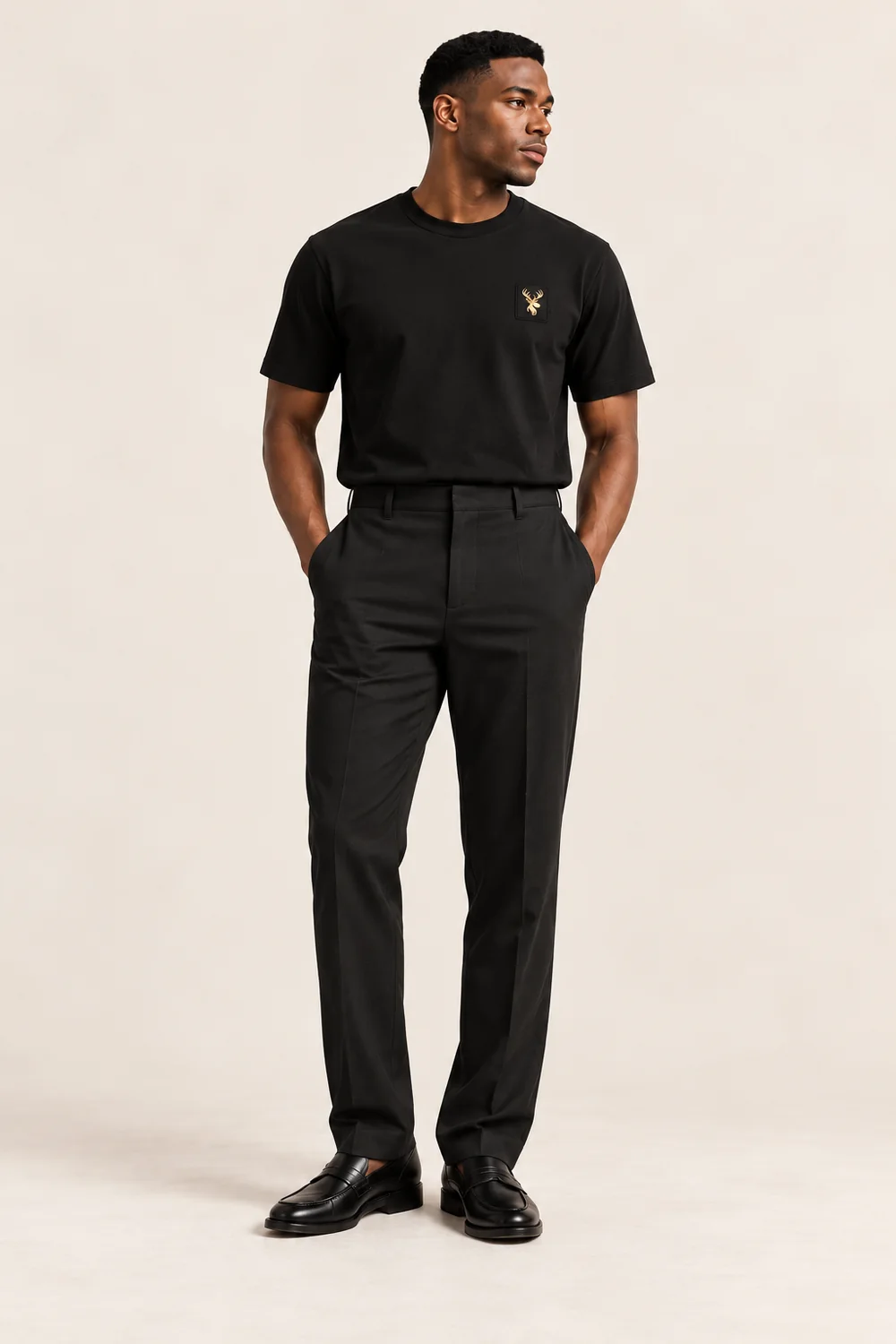 Men's Avenue Casual Trouser — Black, On-model view