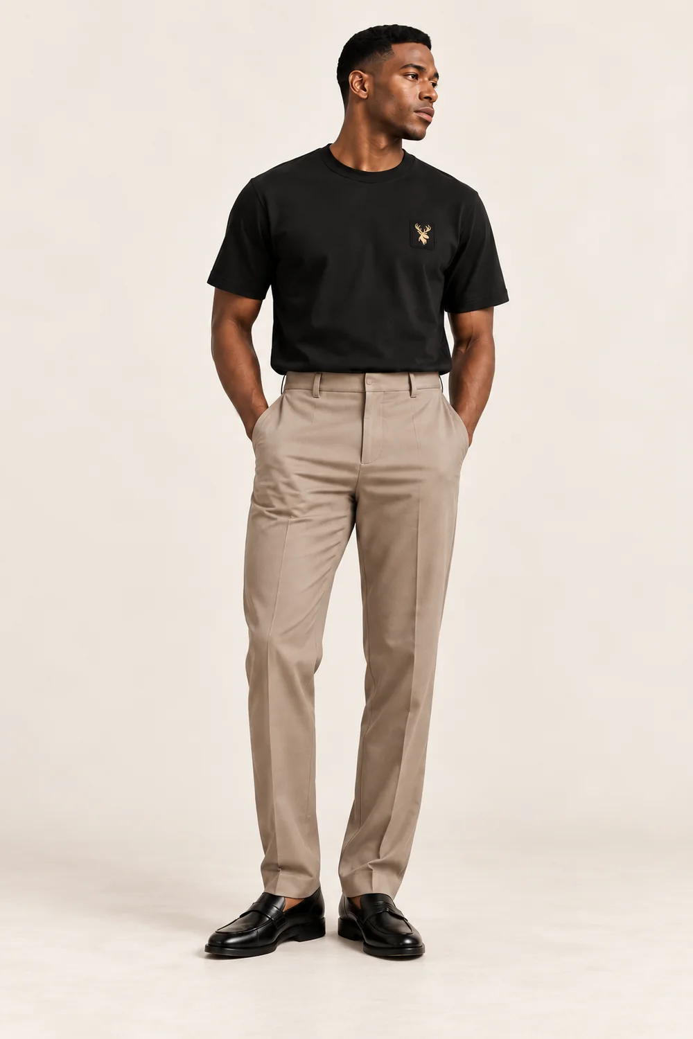 Men's Avenue Casual Trouser — Taupe, On-model view