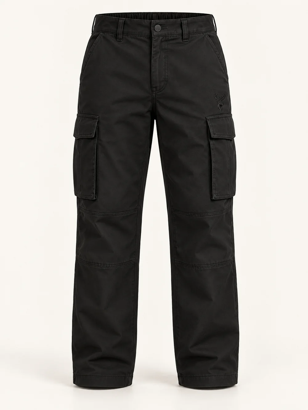 Unisex Field Relaxed Cargo — Black in Black, front view