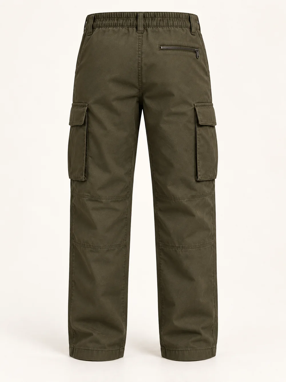 Unisex Field Relaxed Cargo — Dark Olive, Back view