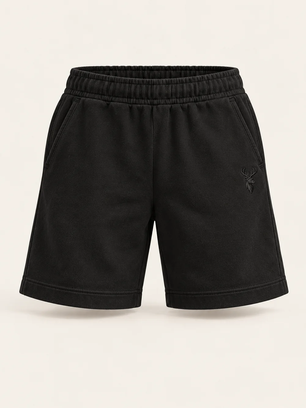 Unisex Harbor Premium Short — Black in Black, front view