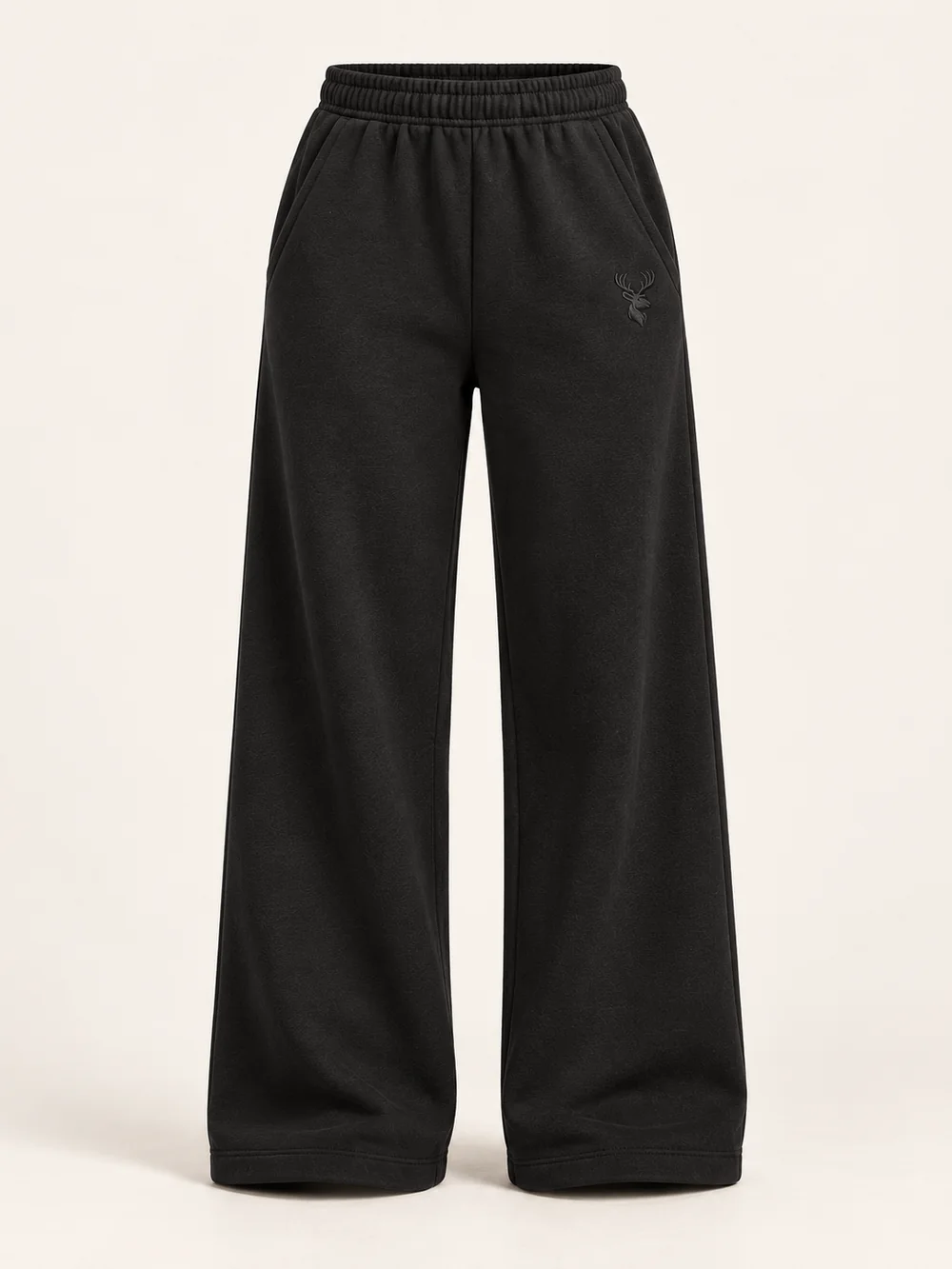 Women's Drift Wide Sweatpant — Black in Black, front view