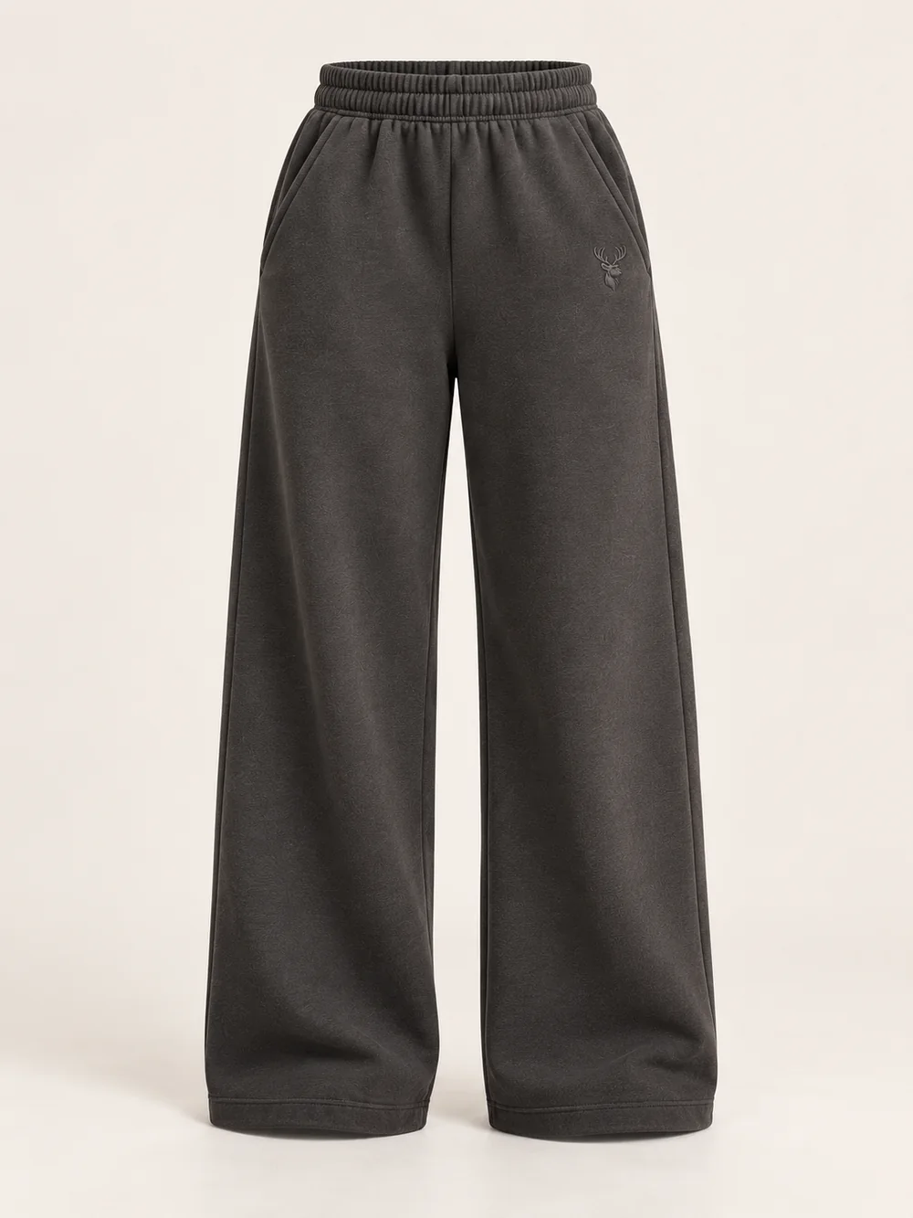 Women's Drift Wide Sweatpant — Deep Charcoal in Deep Charcoal, front view