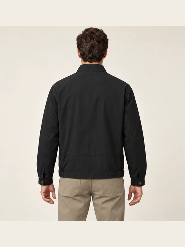 Breakwater Liner Jacket — Black, On-model back view